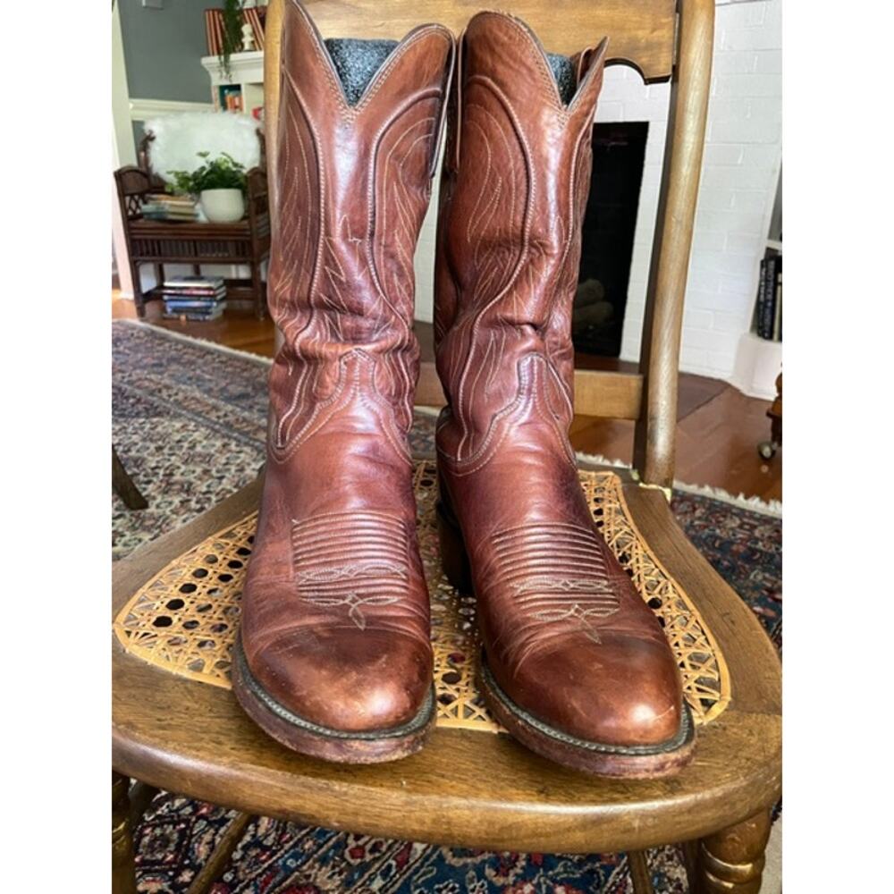 Lucchese Classics N1596 R4 Cowboy Boots Mens 9.5D Brown USA Western Leather